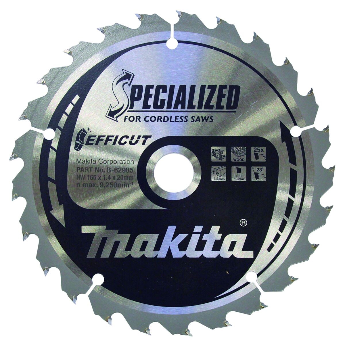makita Kreissägeblatt »B-62985 EFFICUT« 165,0 mm 25 Zähne