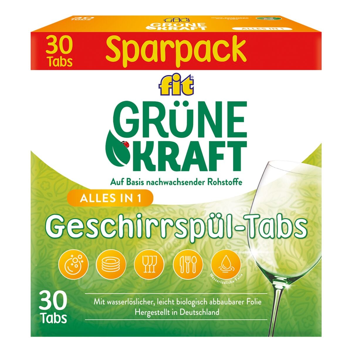 fit Grüne Kraft 30er-Pack Geschirrspültabs »Alles-in-1«