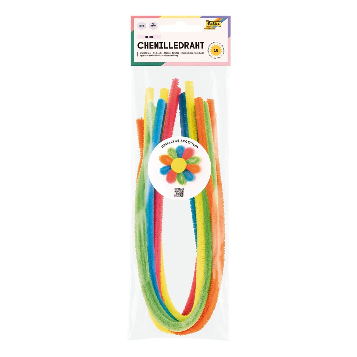 folia Basteldraht Chenilledraht neon 10 St.