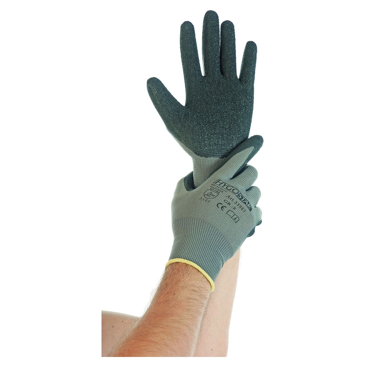 12 Franz Mensch Arbeitshandschuhe SKILL Größe L Nylon-Feinstrick mit Latexbeschichtung grau