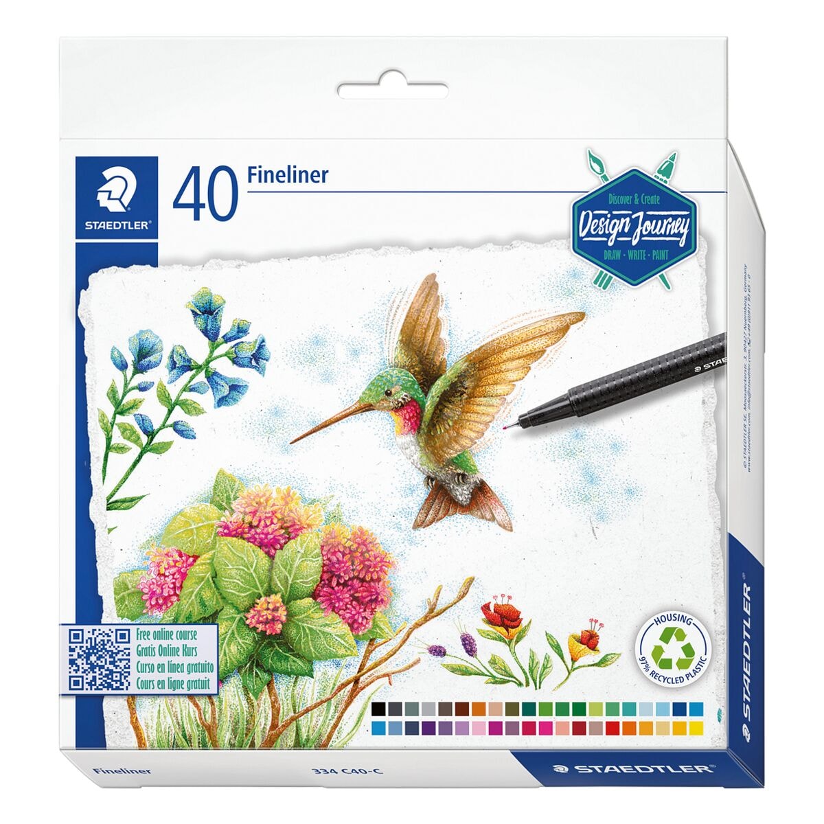 STAEDTLER Fineliner-Set triplus® 334 Design Journey 40 Farben 0,3mm