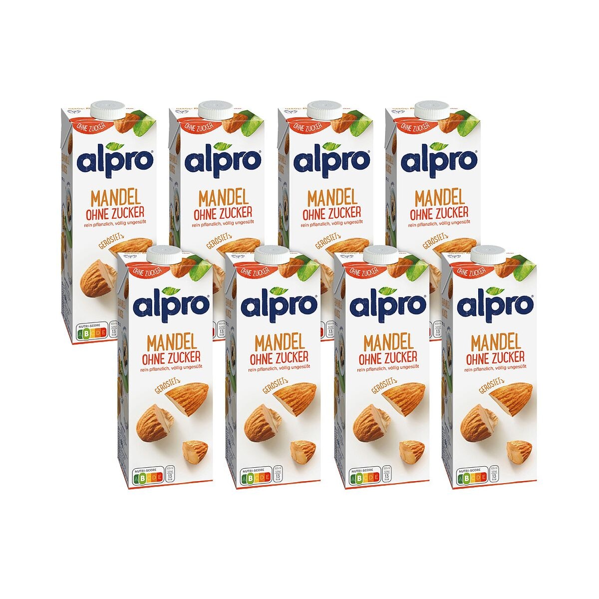 alpro 8er-Pack Mandeldrink »Geröstete Mandel ohne Zucker« 1 Liter