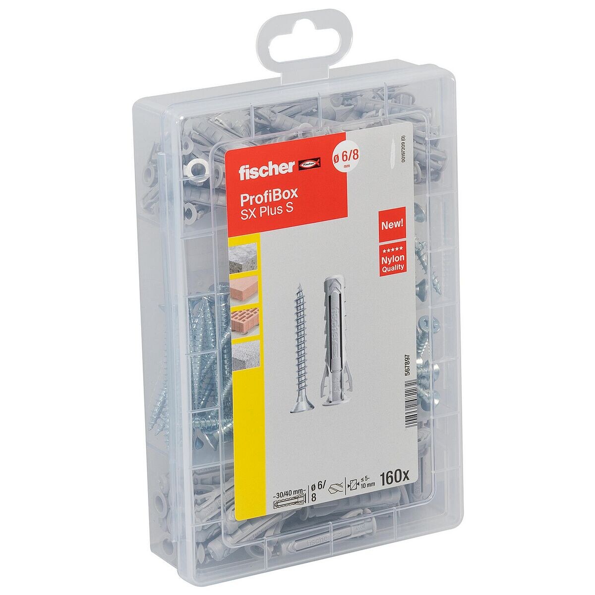 fischer Dübel- und Schrauben-Sortiment »Profi-Box - SX Plus + S« 160 Stück