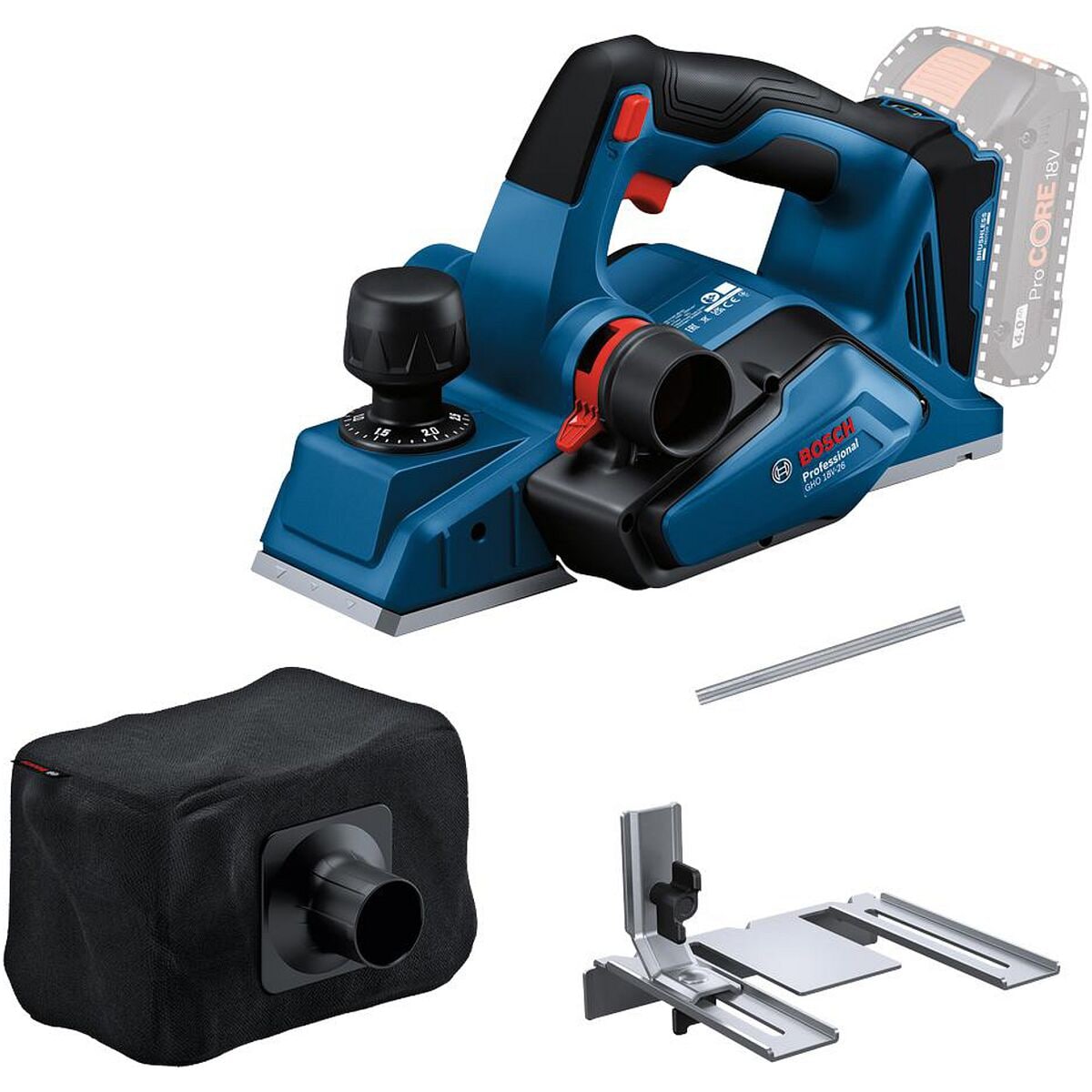 BOSCH Akku-Hobel »GHO 18V-26« Sologerät, Zubehör