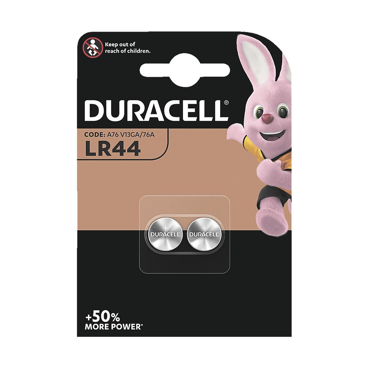 Duracell 2er-Pack Knopfzellen LR44 / AG13
