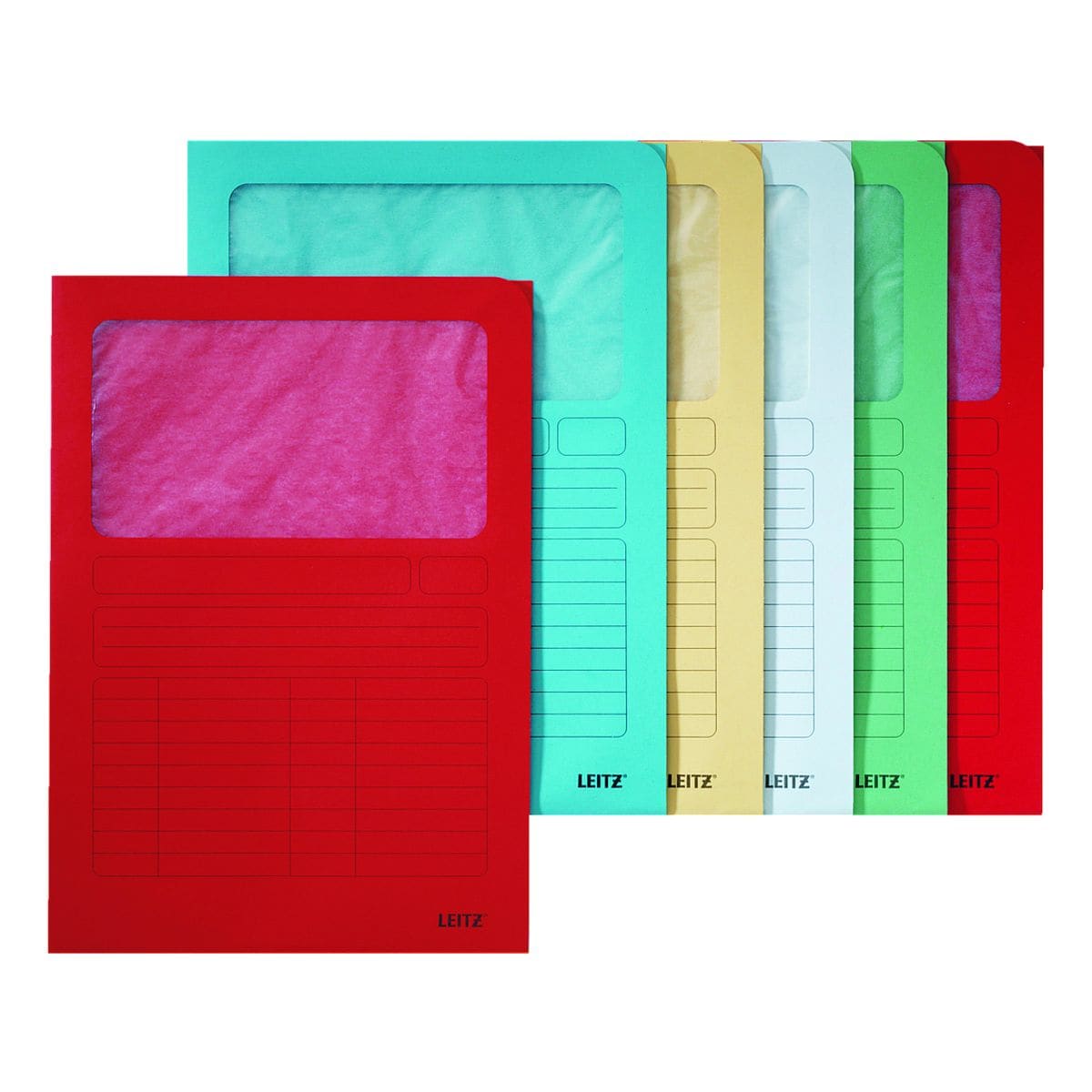 Leitz 100er-Pack Sichtmappen 3950 farbig (5 Farben)