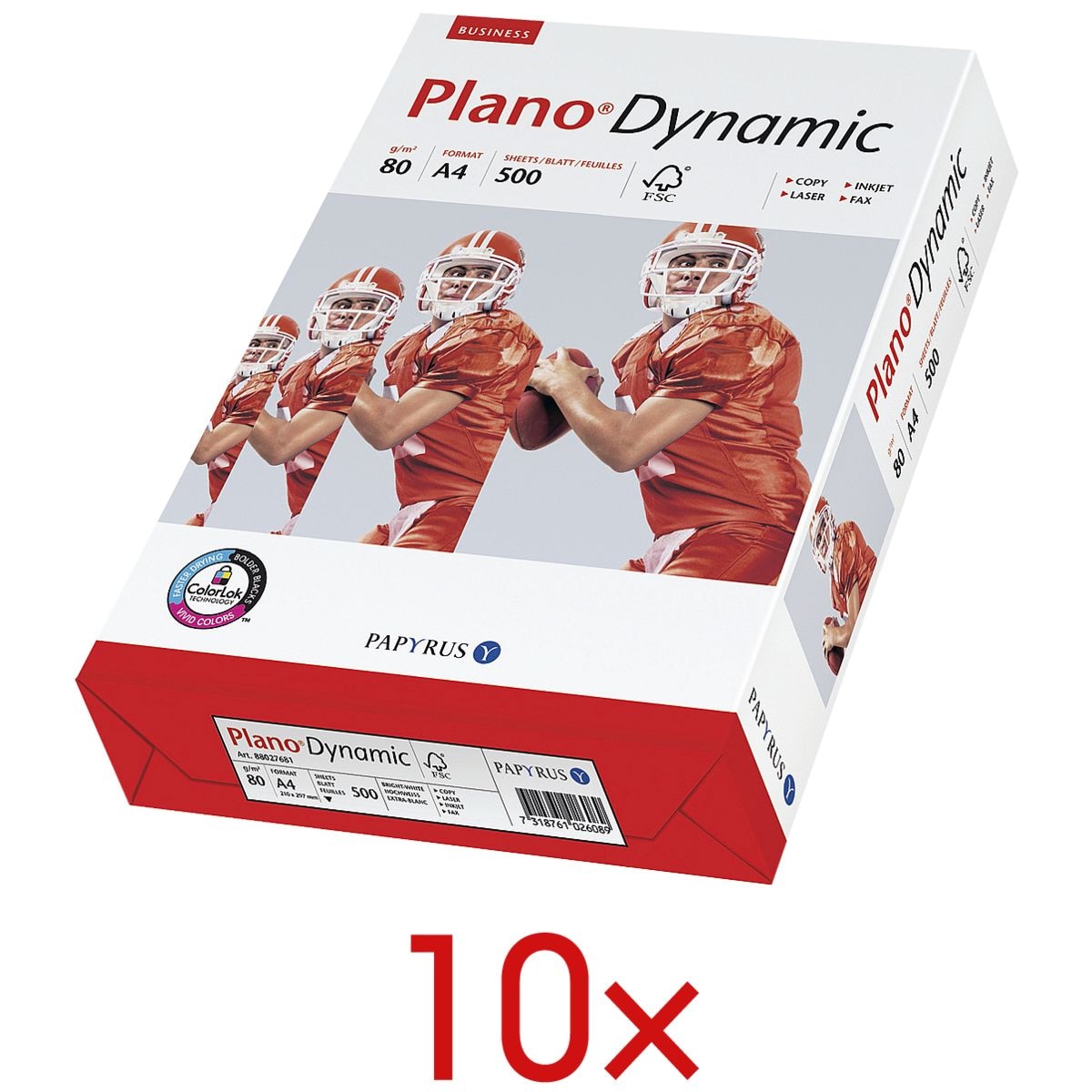 10x Multifunktionales Druckerpapier A4 Plano Dynamic - 5000 Blatt gesamt