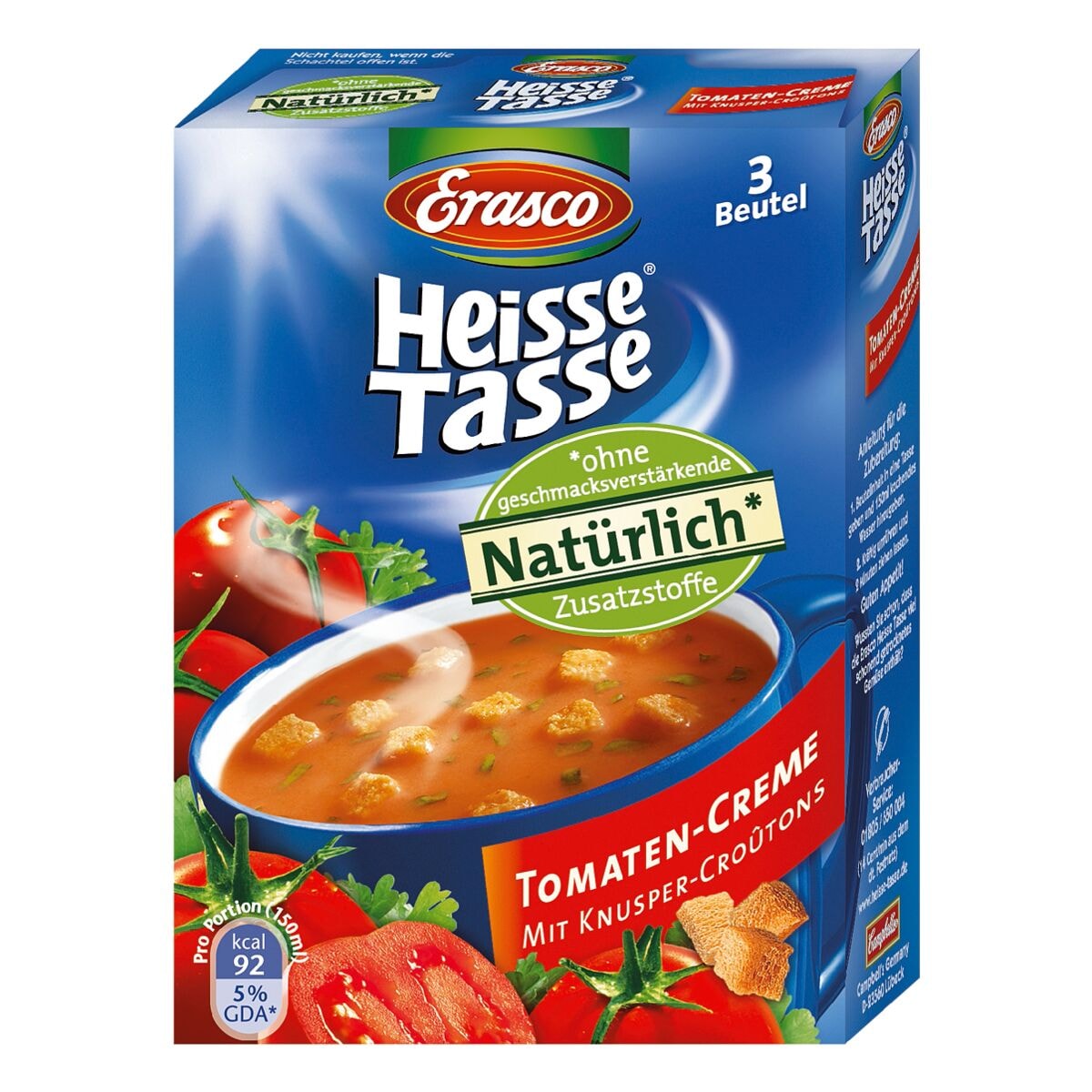 Erasco Heisse Tasse Tomaten Creme- 3er-Box