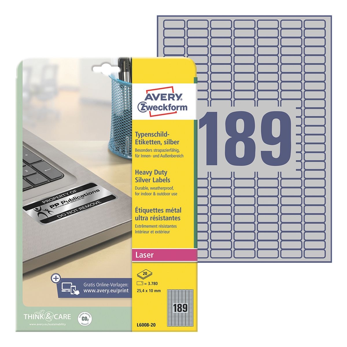 Avery Zweckform 3780er-Pack Typenschild-Etiketten »L6008-20«