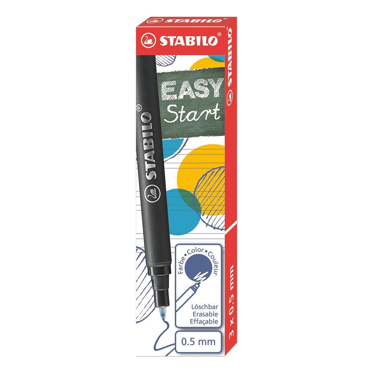 Stabilo 3er-Pack Tintenrollerminen s move easy