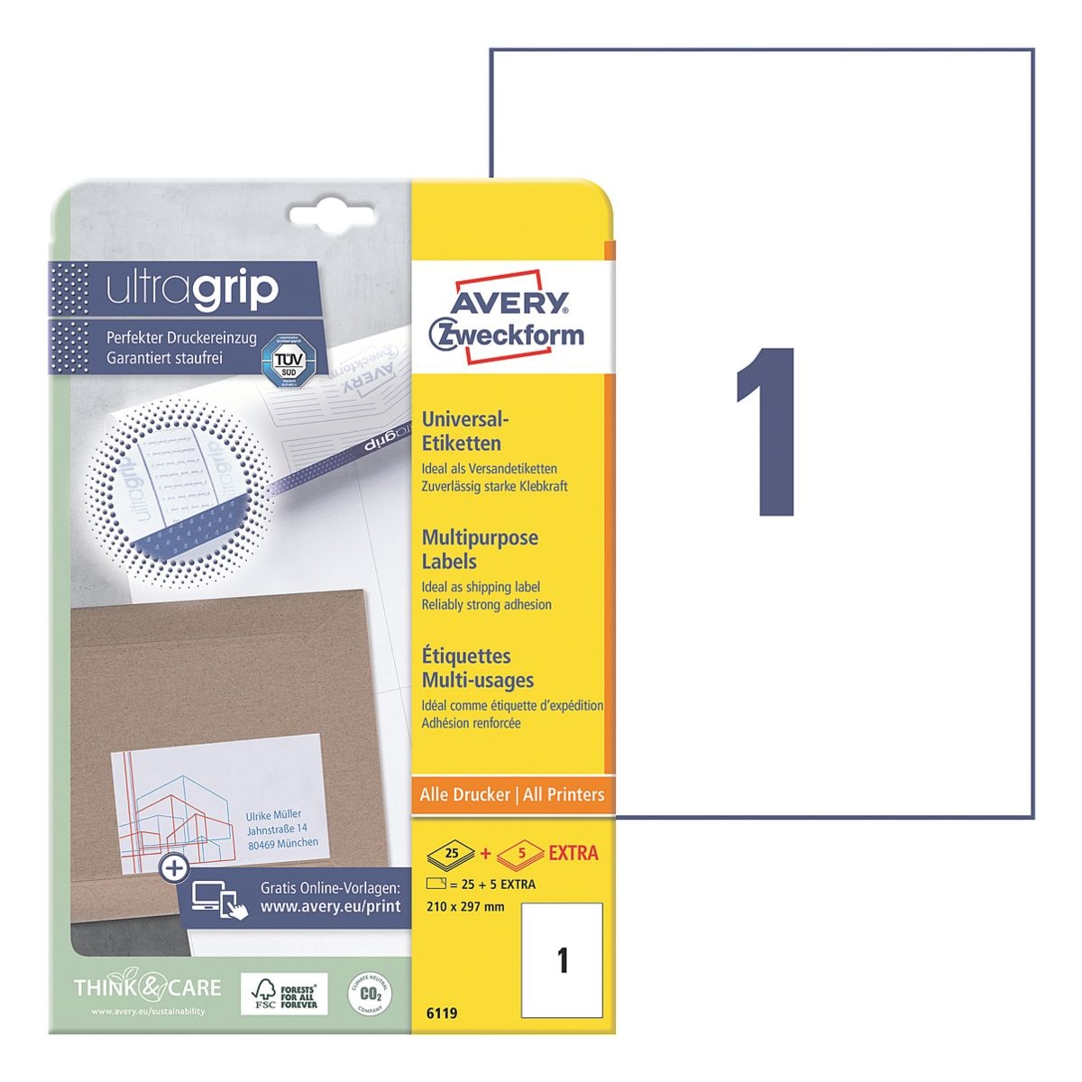 Avery Zweckform 30er-Pack Universal Klebeetiketten »6119«