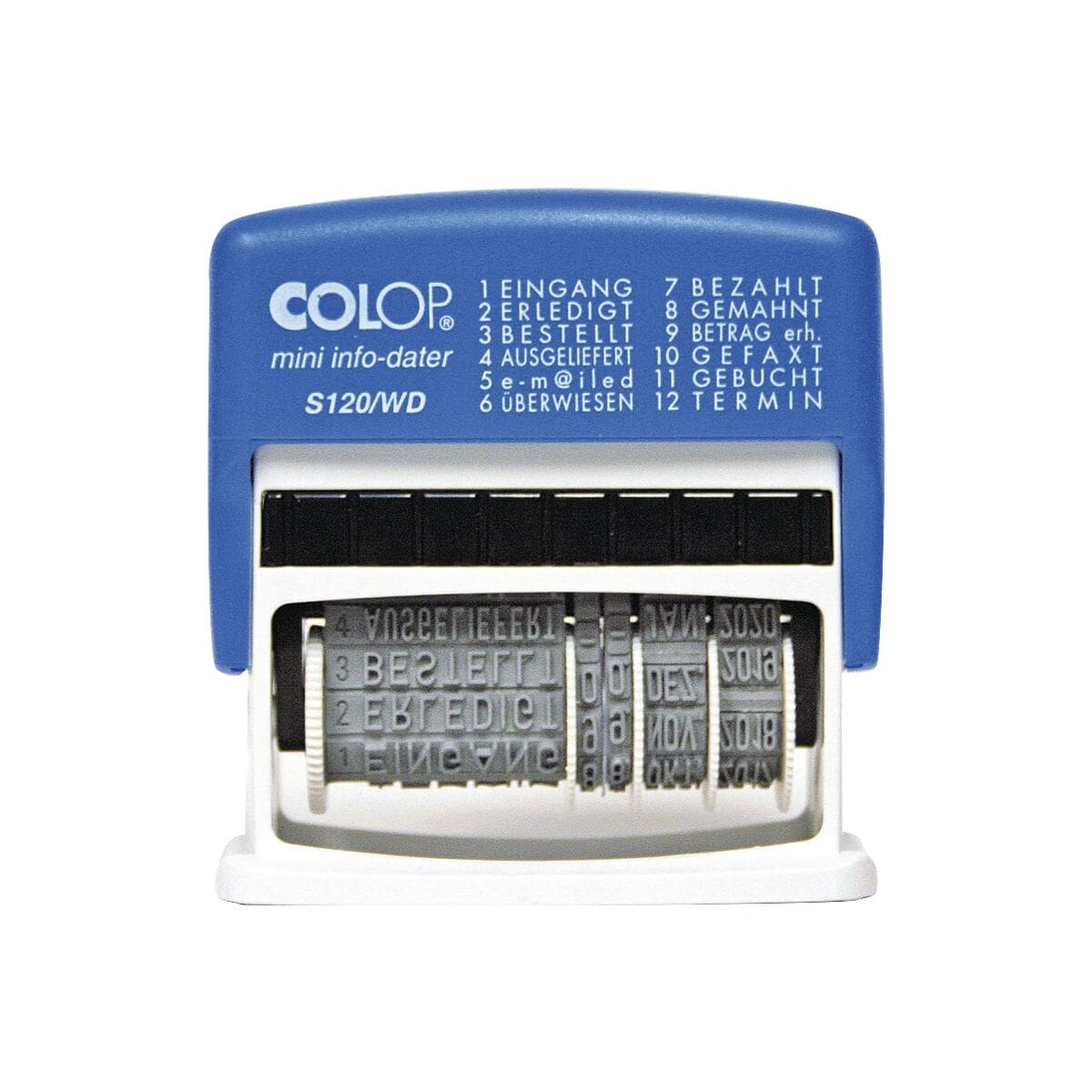 COLOP Wortbandstempel S120/W - 12 Büro-Texte In Einem Stempel