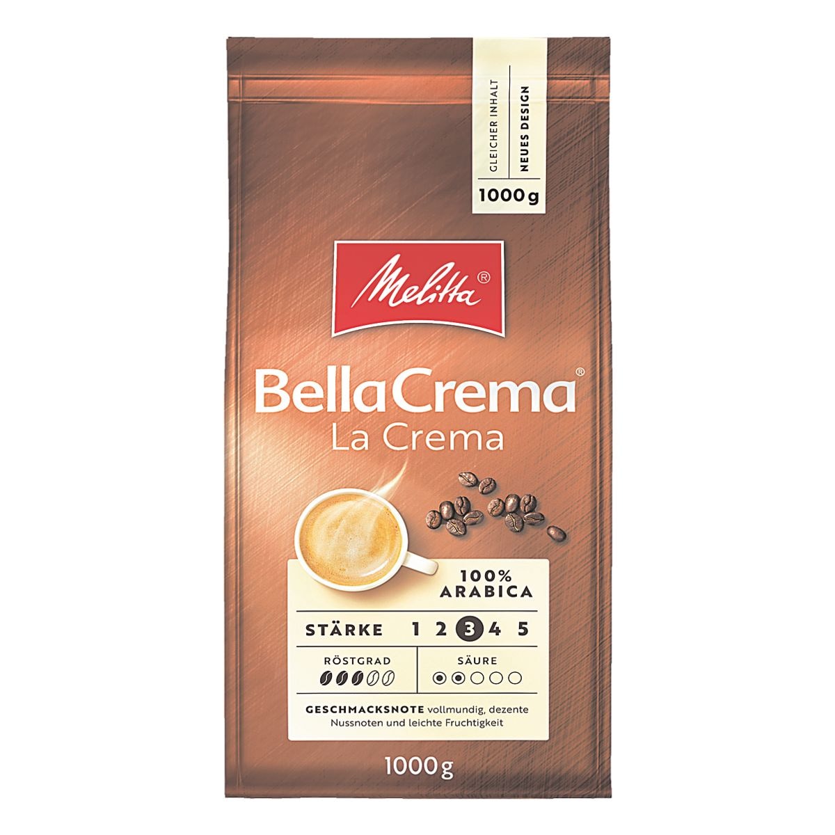 Melitta Kaffee Kaffeebohnen Bella Crema la Crema 1000 g