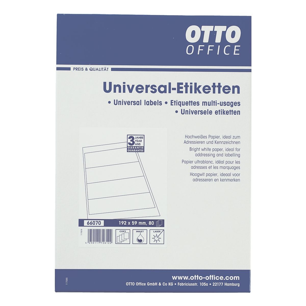 OTTO Office Selbstklebende Ordnerrcken–Etiketten hochwei 59x192 mm