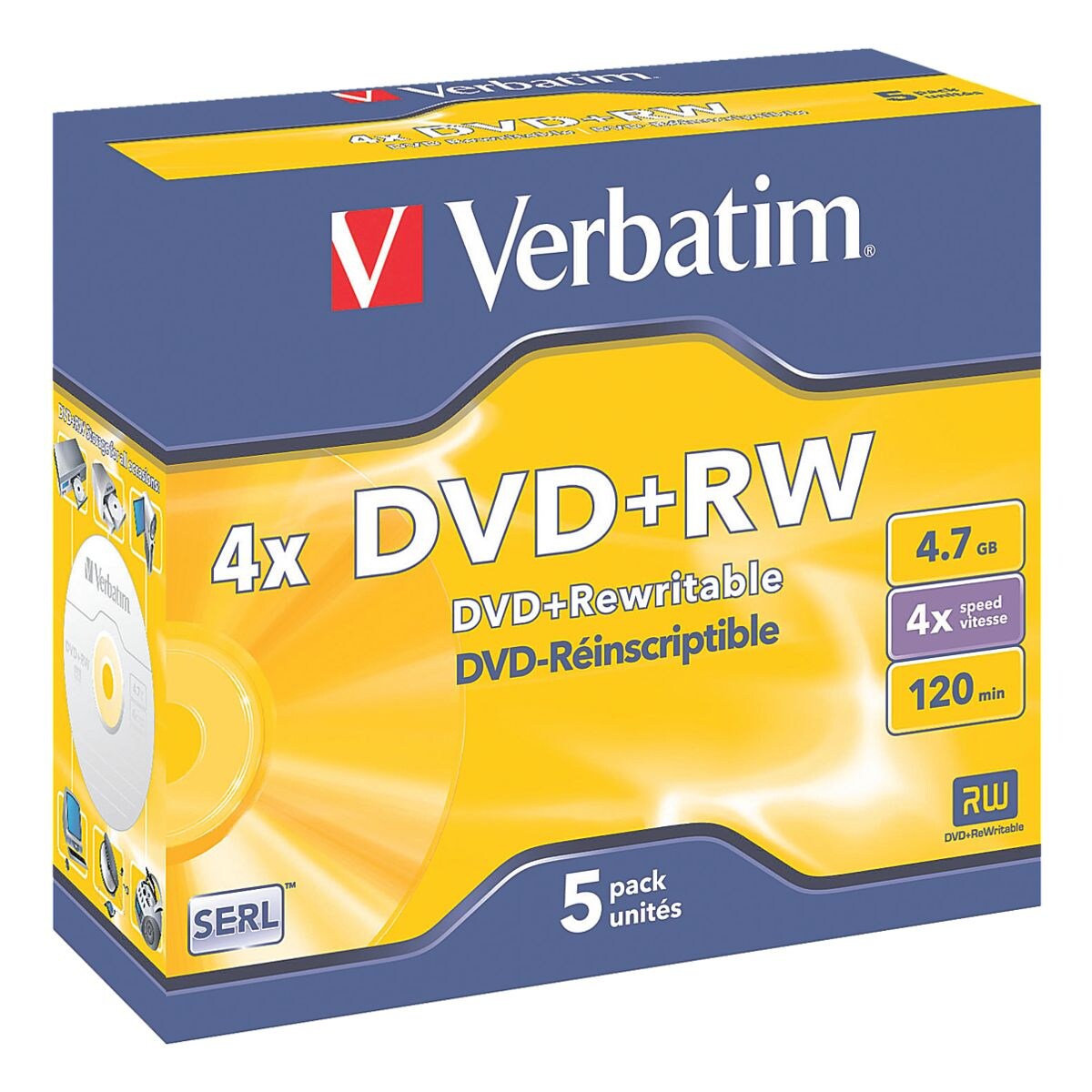 Verbatim DVD-Rohlinge DVD+RW 5er-Pack