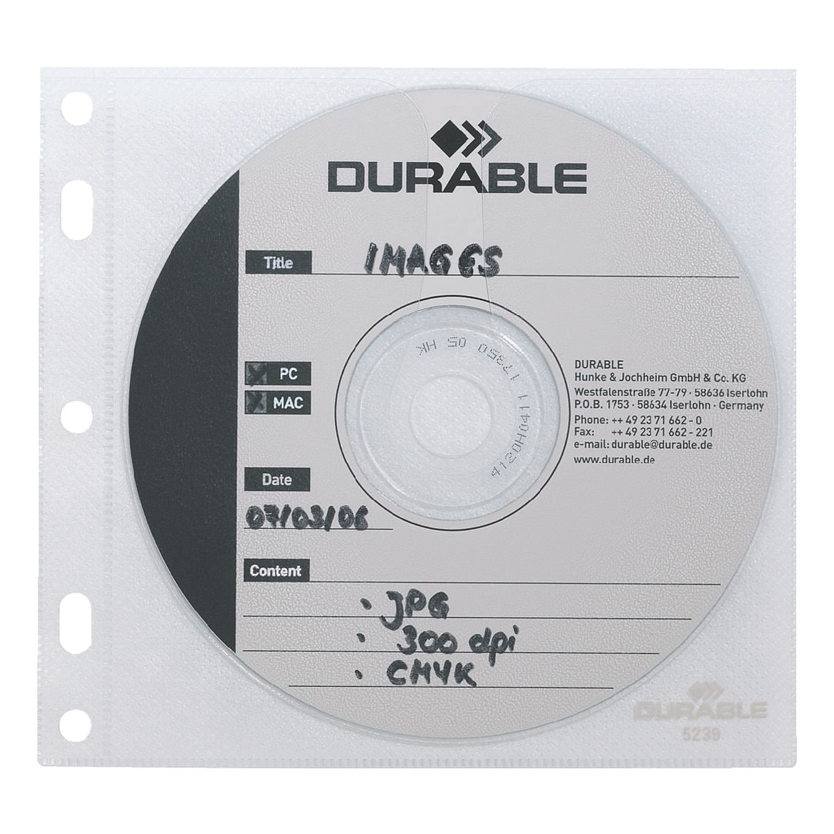 Durable Abheftbare CD/DVD/Blu-ray-Schutzhüllen