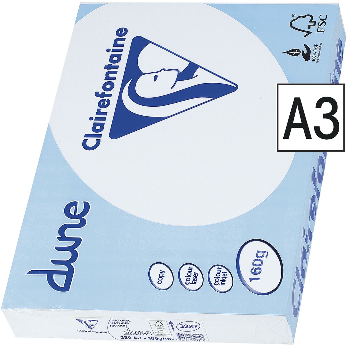 Multifunktionales Druckerpapier A3 Clairefontaine Dune - 250 Blatt gesamt