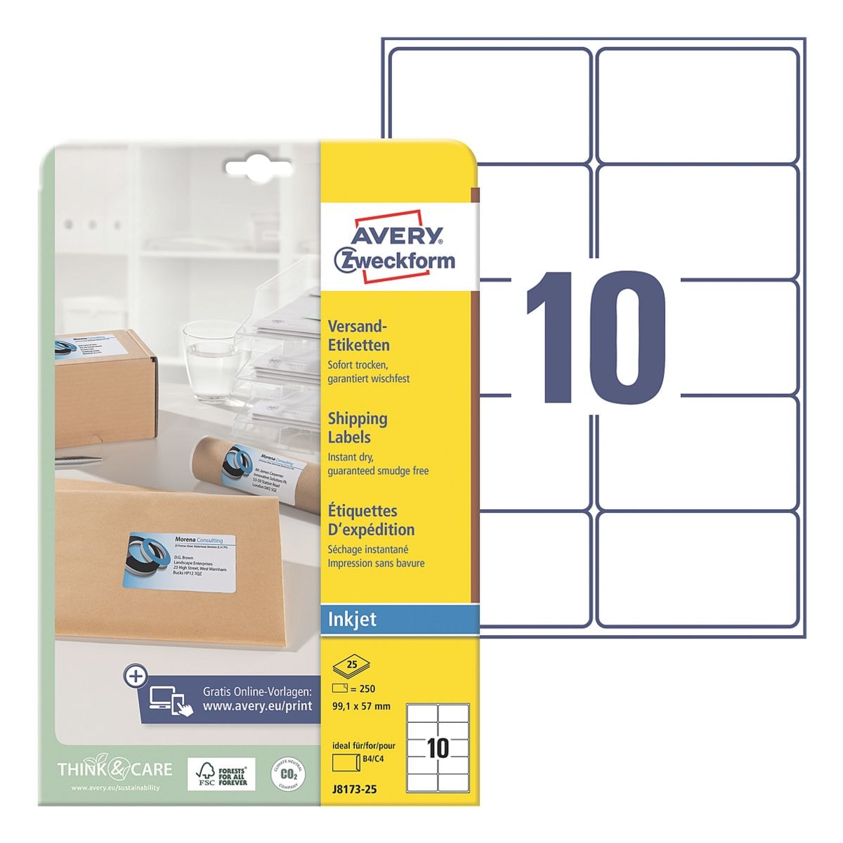 Avery Zweckform 250er-Pack Adressaufkleber »J8173-25«