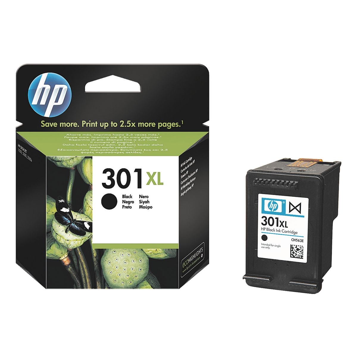HP Tintenpatrone HP 301XL, schwarz - CH563EE