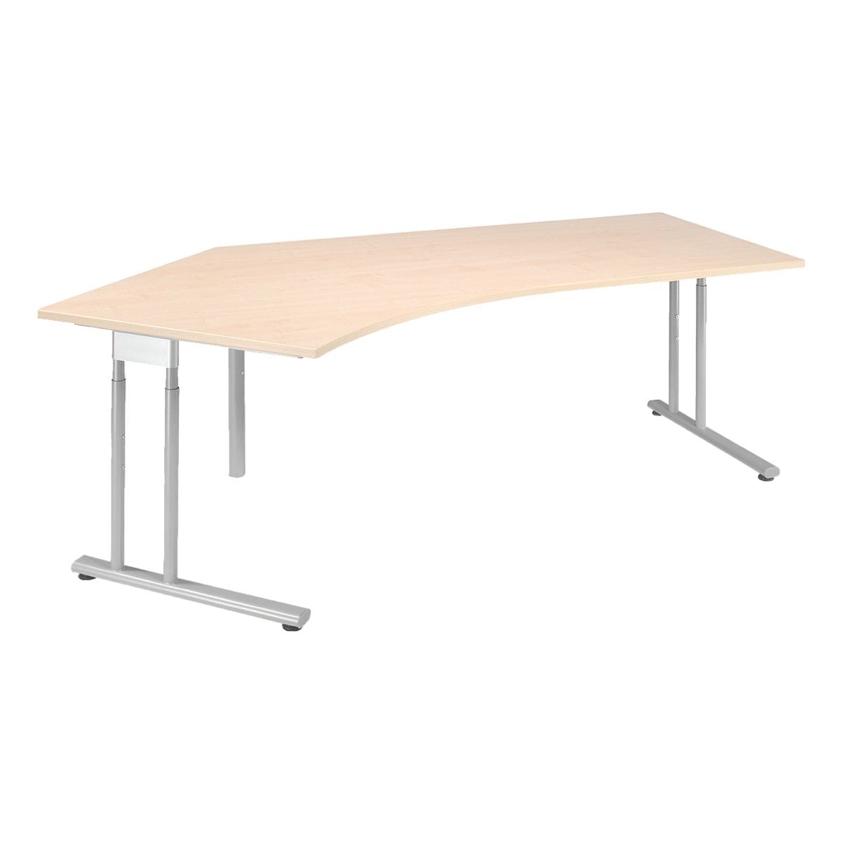 Gerambel Winkelschreibtisch Lissabon 216,6 cm, C-Fu alufarben