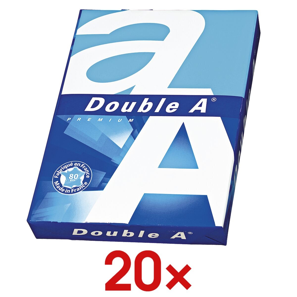 20x Multifunktionales Druckerpapier A4 Double A - 10000 Blatt gesamt, 80 g/m²