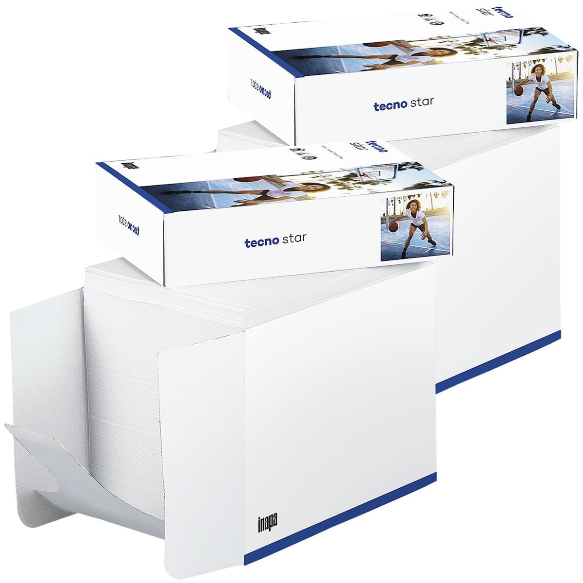 2x Maxi-Box Kopierpapier A4 Inapa tecno Star - 5000 Blatt gesamt, 80g/qm