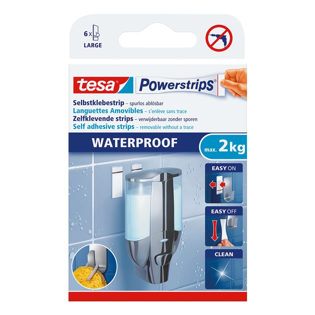 tesa Powerstrips Waterproof Large 59700