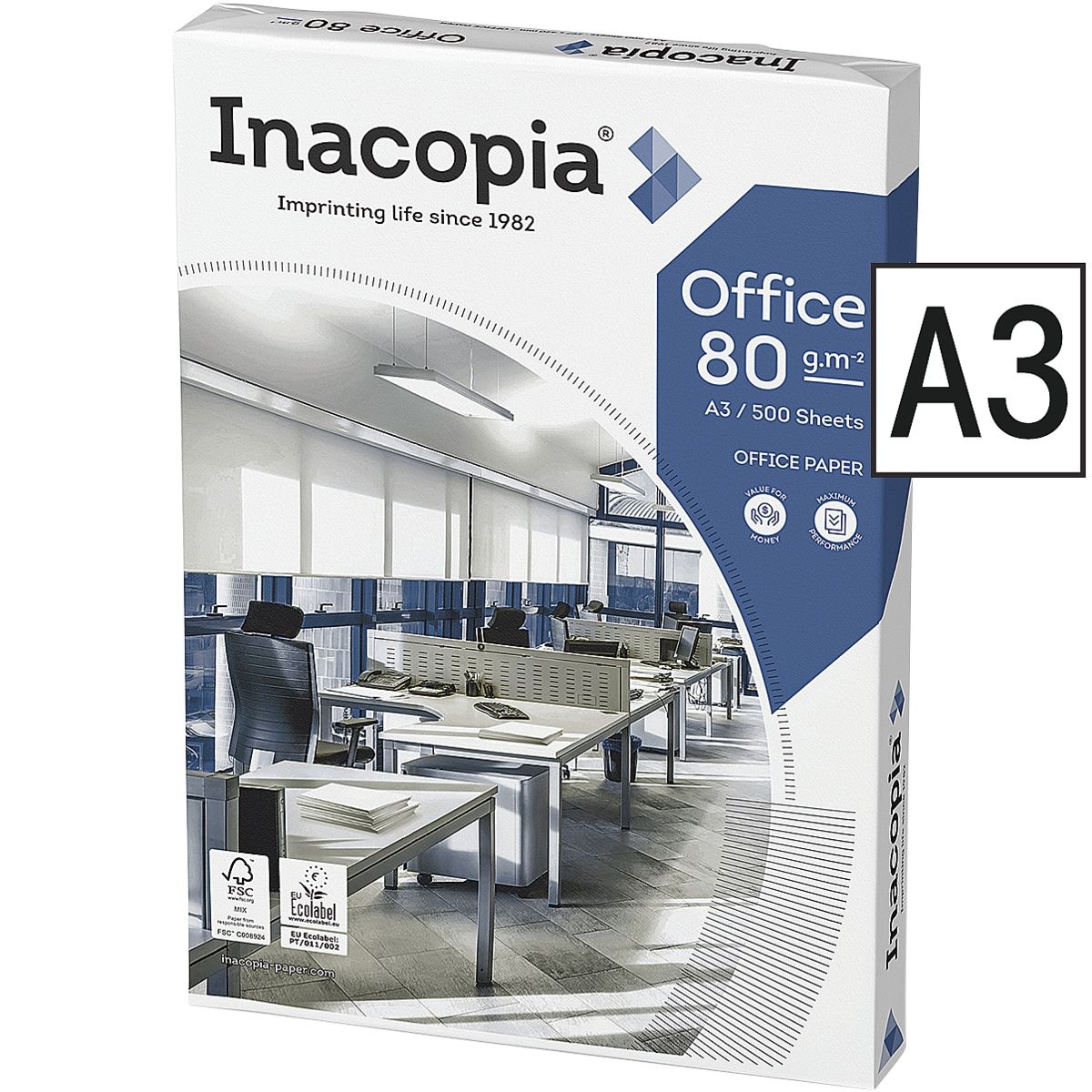 Multifunktionales Druckerpapier A3 Inacopia Office - 500 Blatt gesamt
