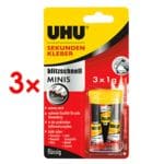 UHU 3x Sekundenkleber MINIS 45415