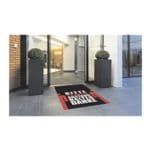 Motiv-Fumatte Abstand halten 90x150 cm