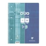 Clairefontaine Collegeblock DUO A4+ kariert und liniert, 80 Blatt, mit Innen- und Auenrand