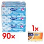 90 Rollen Toilettenpapier 3-lagig - (9 Pack  10 Rollen) inkl. Kchenrollen Premium 3-lagig