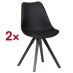 2er-Set Esszimmerst�hle Kunststoff schwarz