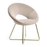 Esszimmerstuhl Samtbezug beige