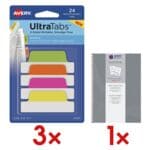 3x Avery Zweckform Haftmarker UltraTabs - Neon, Papier inkl. Notizbuch Notizio