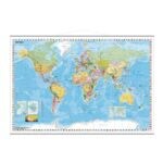 Wandkarte �Weltkarte deutsch� 95 x 62 cm mit Metallbeleistung