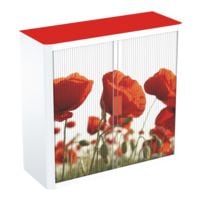 easyOffice Schrank abschliebar, 110 x 104 cm, Rollladen, Stahl / Kunststoff