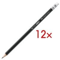 12x Bleistift Faber-Castell 1112, HB, mit Radiergummi
