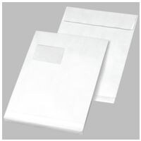 Mailmedia 100 Faltentaschen mit Steh-/Klotzboden, C4 120 g/m² mit Fenster
