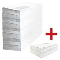 Briefumschläge OTTO Office, DIN lang 80 g/m² mit Fenster - 1000 Stück inkl. 100 Versandtaschen C4 mit Fenster 22/-/11