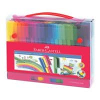 Faber-Castell (Schule) Connector Filzstifte 60 Farben + Bastelkarten und Connector-Clips