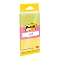 3x Post-it Notes Haftnotizblock Notes 653 5,1 x 3,8 cm, 300 Blatt gesamt, farbig sortiert