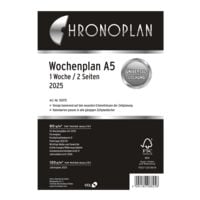 Chronoplan Kalendereinlage Wochenplan A5 1 Woche / 2 Seiten 2025 Anordnung in Zeilen