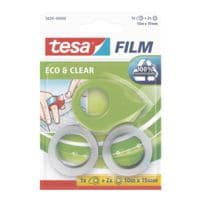 tesa Klebeband-Set eco & clear + Mini-Abroller, transparent, 2 Stck, 19 mm/10 m