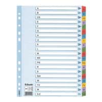 Esselte Register, A4, A-Z 20-teilig, wei / mehrfarbige Taben, Karton