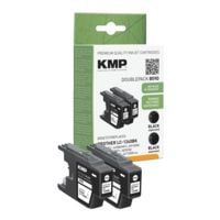 KMP Doppelpack Tintenpatrone ersetzt Brother LC-1240Bk