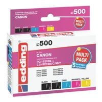 Edding 5er-Pack Tintenpatronen ersetzen Canon PGI520 BK / CLI-521BK/C/M/Y