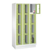 CP Schliefachschrank Classic A, 3x4, Stahl / Acrylglas, auf Sockel, 90 x 180 cm