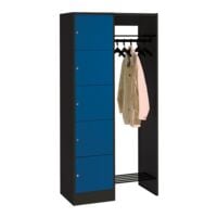 CP Offener Garderobenschrank, 1x5, Stahl, auf Sockel, 96 x 195 cm 