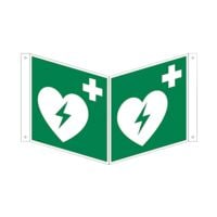 Marahrens Sicherheitskennzeichen Automatisierter externer Defibrillator [E010] Nasenschild 20 x 0,1 x 20 cm